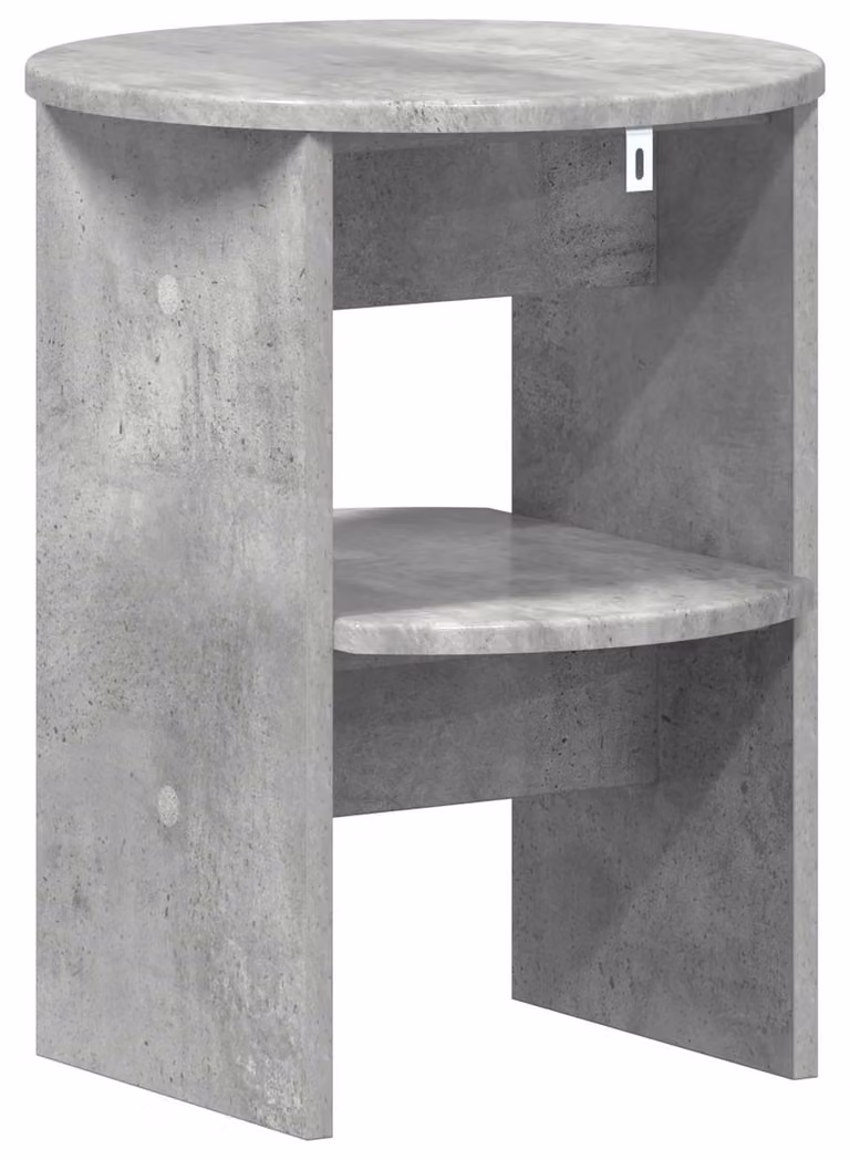 Mobile laterale Grigio Cemento Ø40 x 50 cm Legno ingegnerizzato