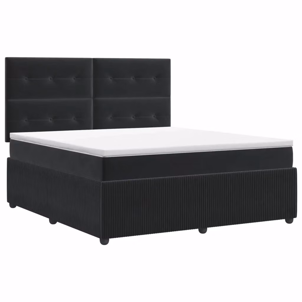 Letto box spring con materasso ibrido vidaXL in velluto nero L/P: 140 x 190 cm – 2