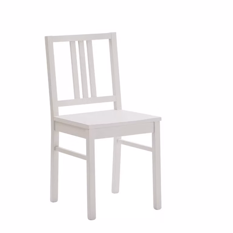 Set di 2 sedie in legno stile shabby bianco Mobili 2G L: 43 cm, P: 48 cm, H: 87 cm