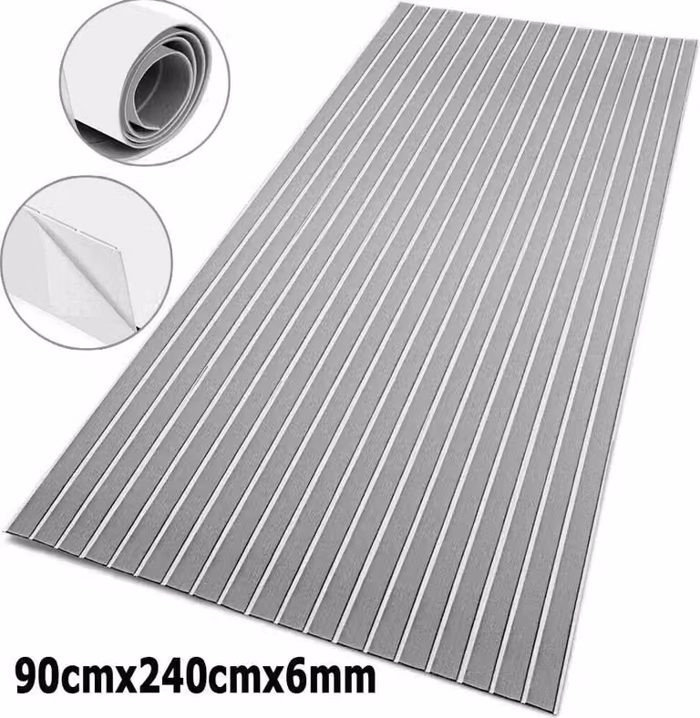 Tappetino per barca, misura grande 240x90 cm, materiale EVA antiscivolo, GRIGIO