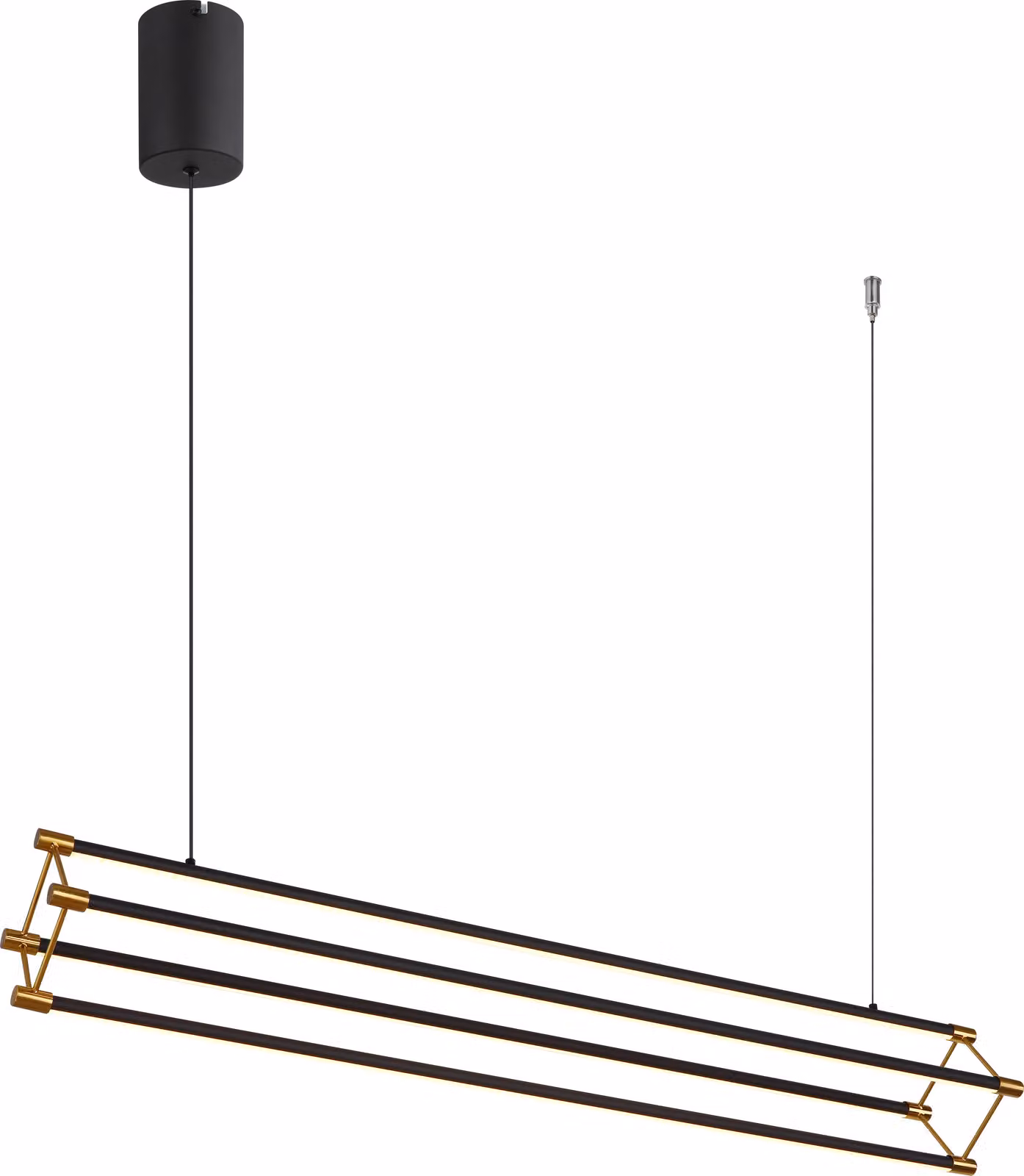 Lampada a sospensione a LED, alluminio nero opaco oro, H 150 cm