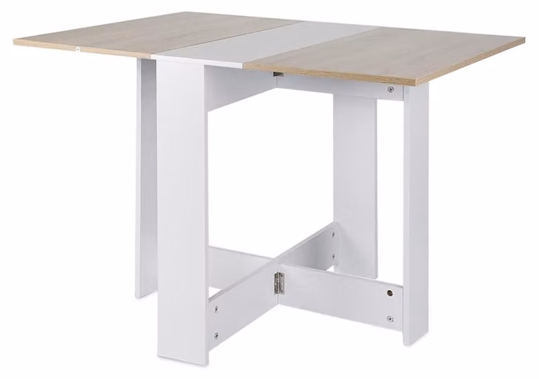 Tavolo allungabile con rotelle, scrivania, tavolino, bianco, noce, 103 x 76 x 73,4 cm