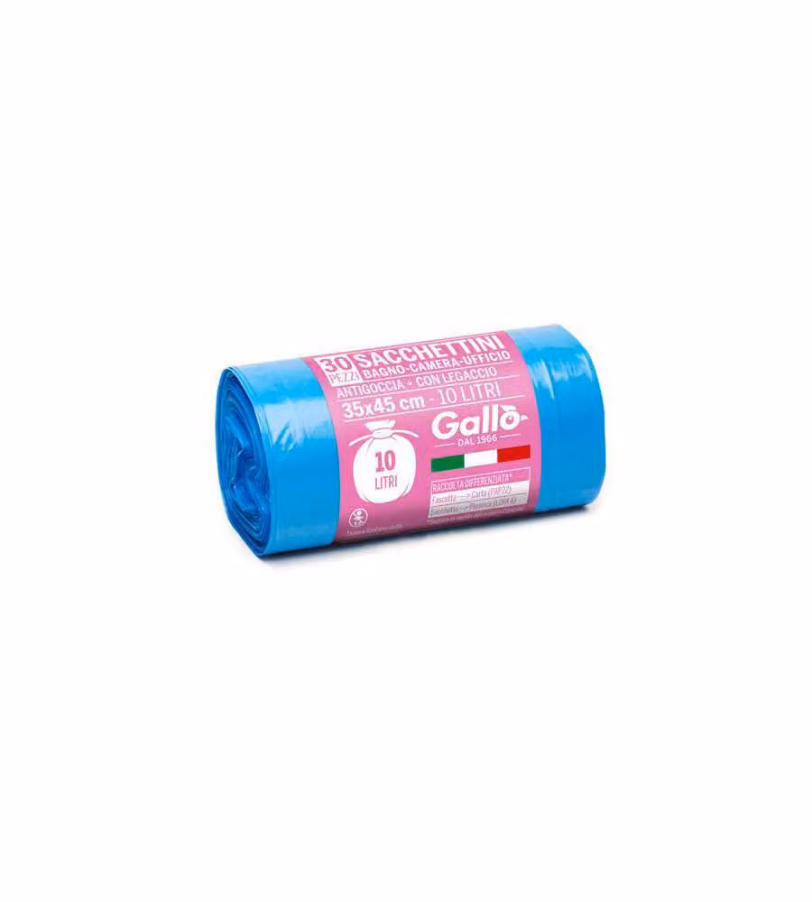Sacco Immondizia Legacci Azzurro 35X 45 G 5 Pz 30 Gallo