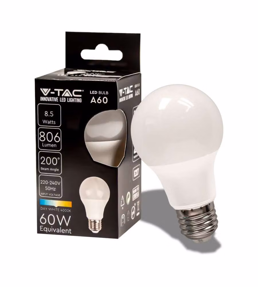 Lampadina Led E27 8.5w A60 4000k
