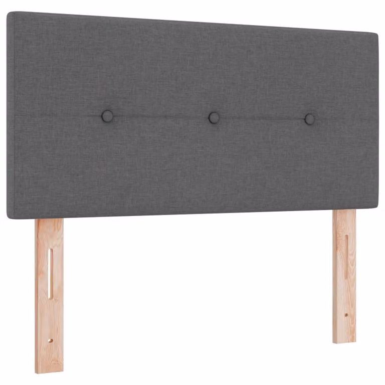 Letto a molle con materasso grigio scuro 80 x 200 cm in tessuto