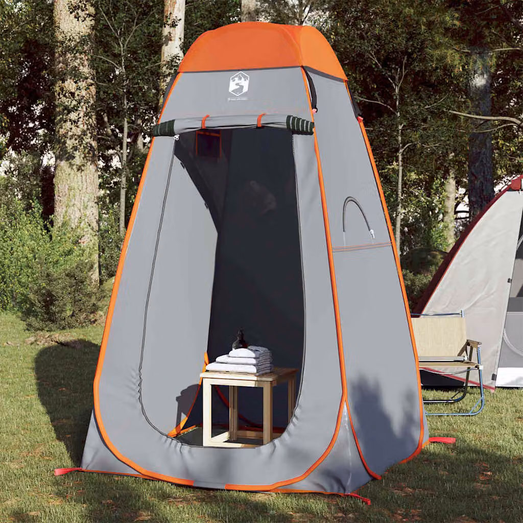 Tenda Privacy Pop-Up vidaXL Impermeabile in Poliestere Grigio e Arancione L 120 x P 120 x H 185 cm