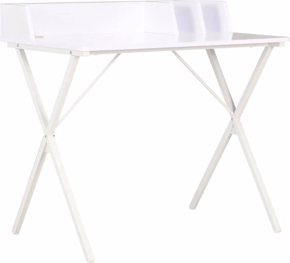 The Living Store Scrivania bianca 80x50x84 cm