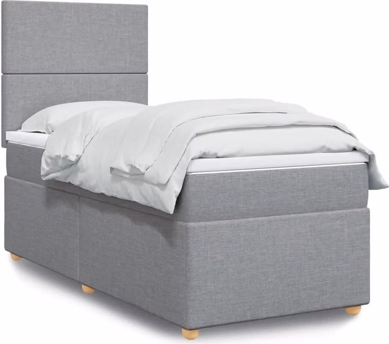 Maison Exclusive - Giroletto a Molle con Materasso Grigio Chiaro 80x200 cm Tessuto
