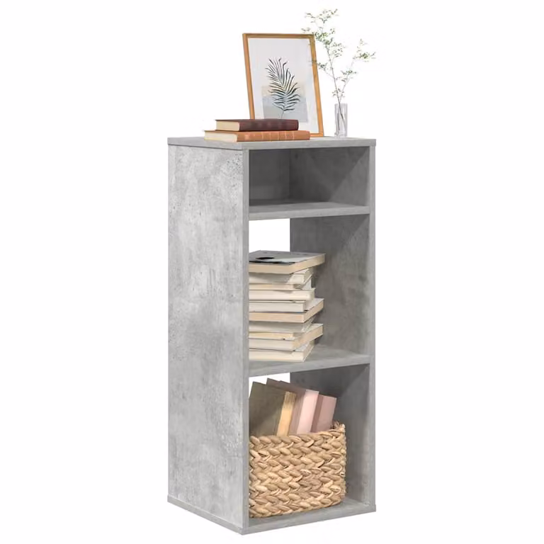 Libreria moderna vidaXL in legno e MDF grigio con pannello posteriore, L 34 cm x P 31 cm x H 80 cm