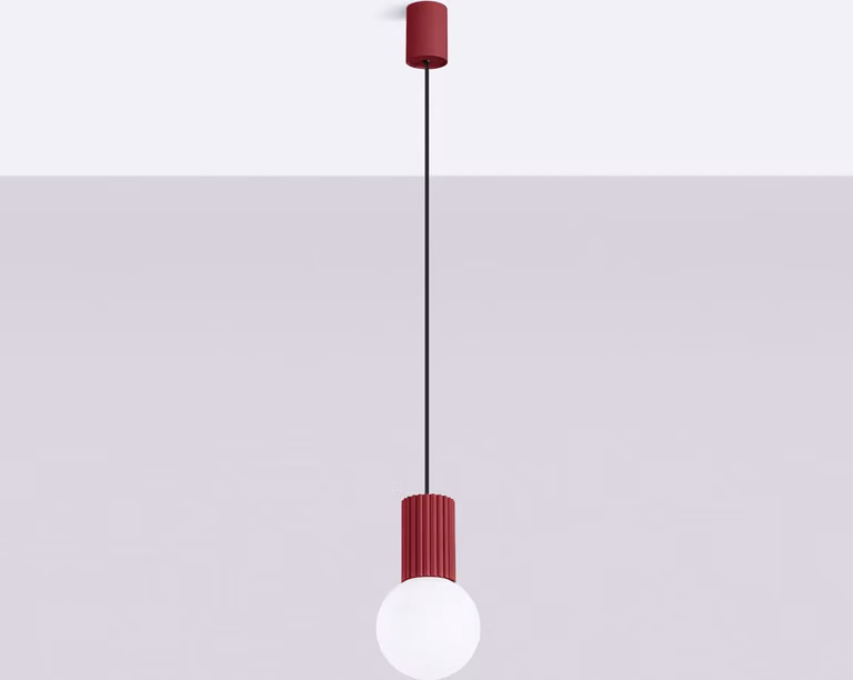 Lampada a sospensione SFERA bordeaux e bianca 1xG9x8W in alluminio, dimensioni: 120x12x12 cm, IP20, Pure Lume
