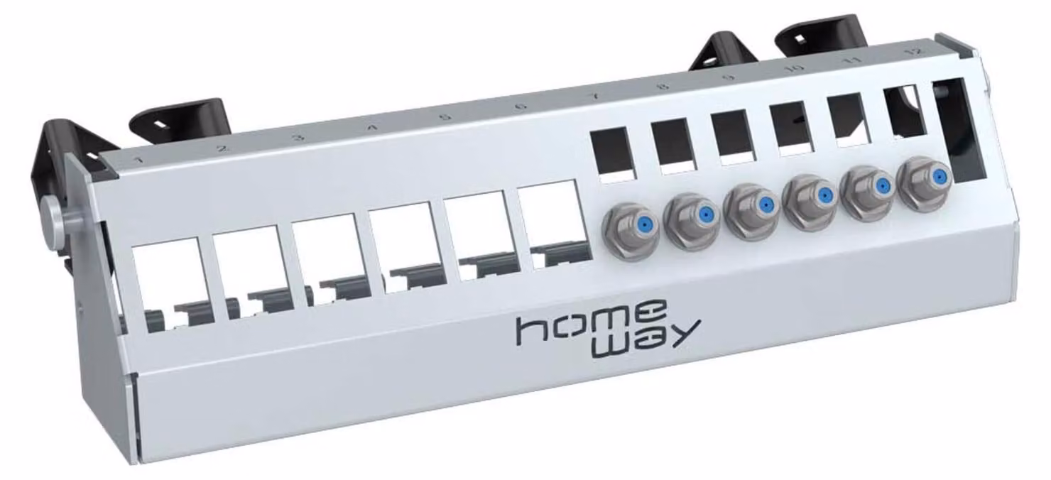 Telaio di distribuzione homeway per 6 moduli Keystone e 6 connettori