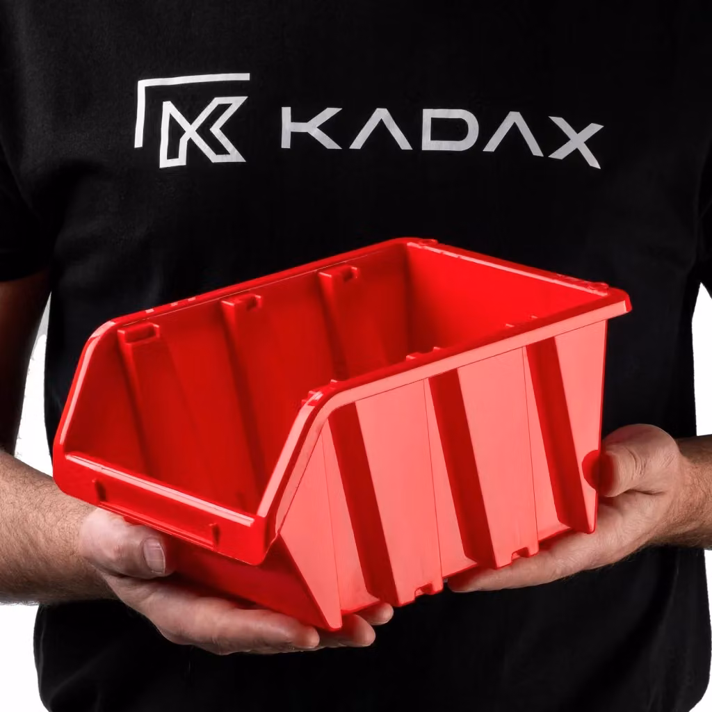 Vassoio organizer in plastica KADAX rosso per officina, L/P/H: 23,0 x 16,0 x 12,0 cm – 2