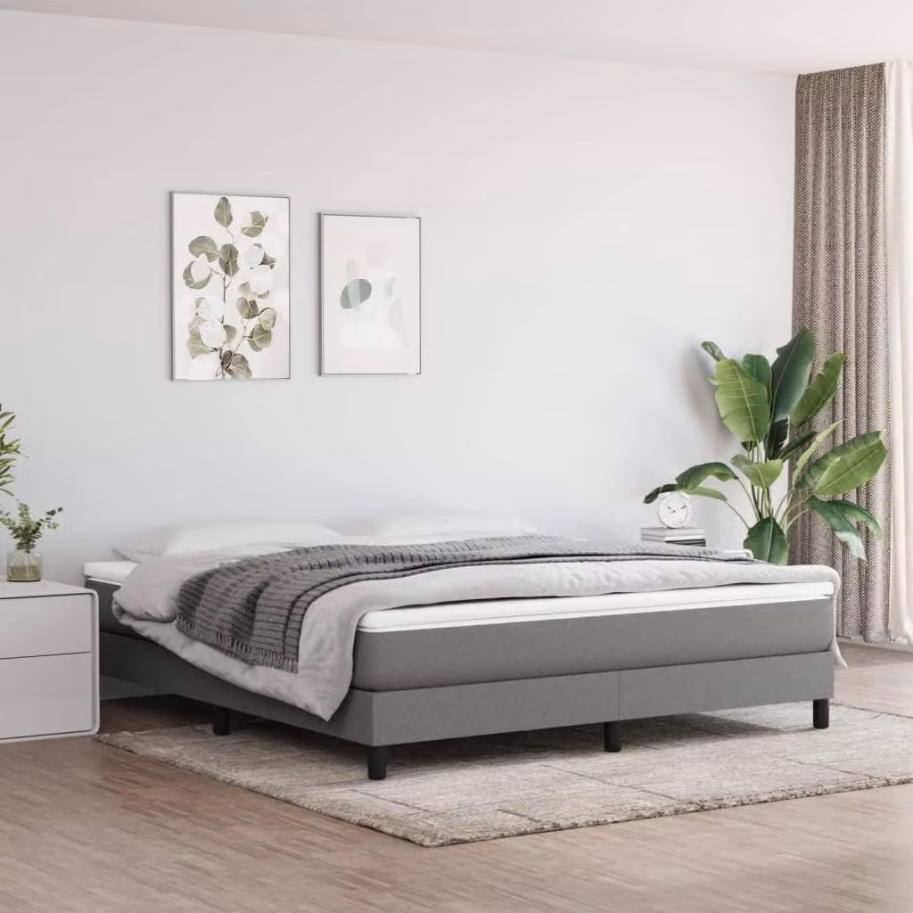Materasso a molle insacchettate, supporto medio, tessuto grigio scuro, dimensioni 152x203x20 cm