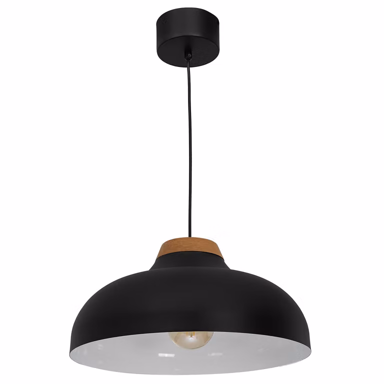 Burgos 1991 Lampada a sospensione in ferro e legno