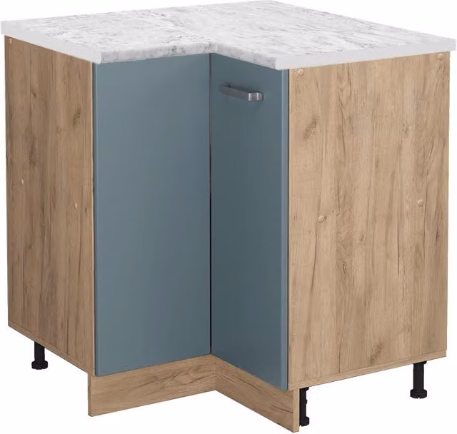 Mobile ad angolo cucina R-Line Grigio-blu/Rovere dorato 75.6 cm PL Marmo Vicco