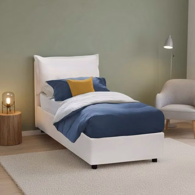 Anitza, Letto Singolo Contenitore Made in Italy, Bianco