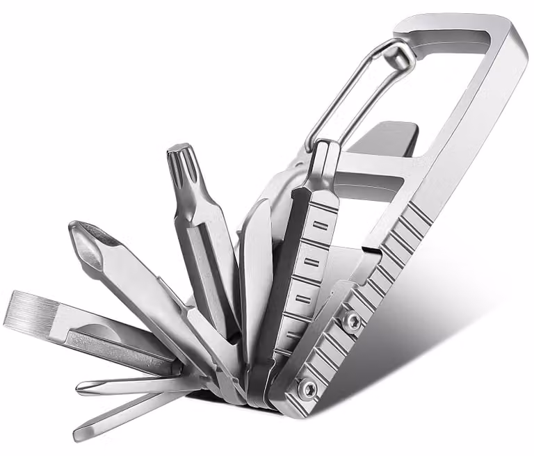 Multitool, 12 funzioni in 1, portachiavi, compatto e portatile