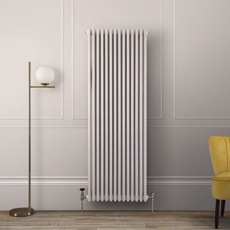Radiatore di Design Verticale Tradizionale Triplo - Bianco - 1800 x 650 x 100mm