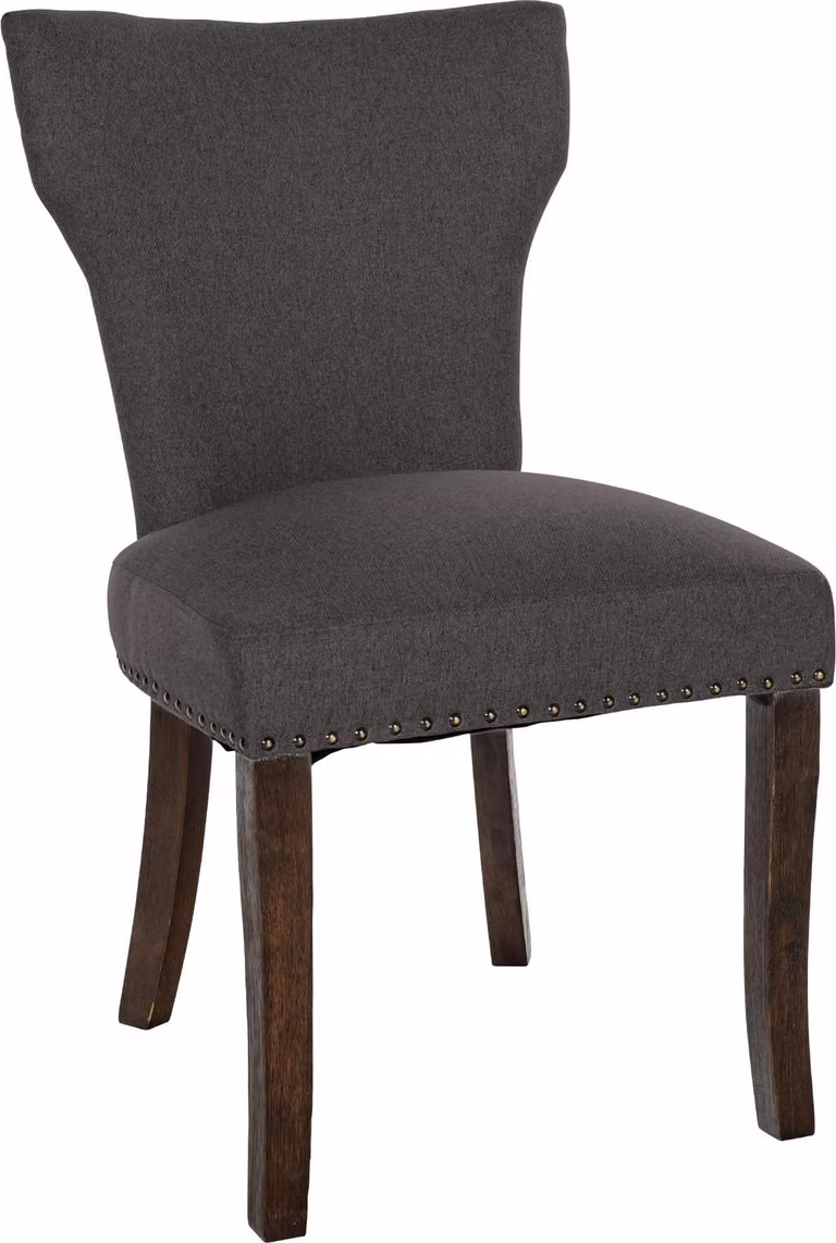 Sedia da pranzo CLP Zadar, rivestimento in tessuto grigio scuro, struttura color antracite anticato
