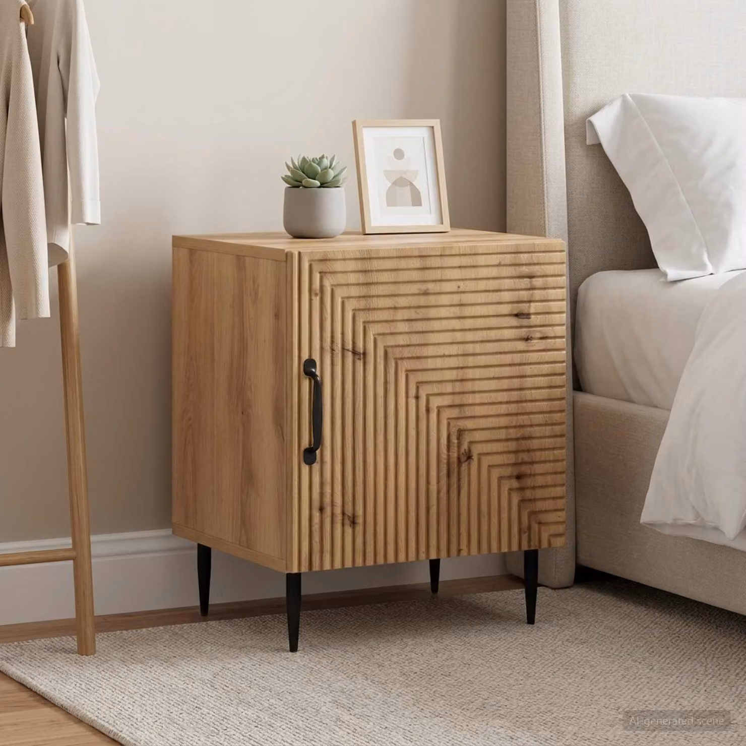 Set di 2 comodini vidaXL moderni in legno e metallo marrone, L 43 cm x P 34,5 cm x H 50 cm