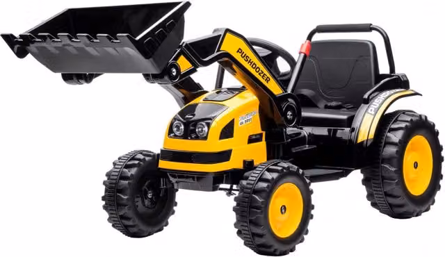 Escavatore Cavalcabile per Bambini a Batteria 6V con Doppio Motore,Velocit¨¤ 1.5-2.5 km/h,Ruspa Giocattolo per Bambini di 3-5 Anni con Suoni e Luci,132x62x65cm,Giallo