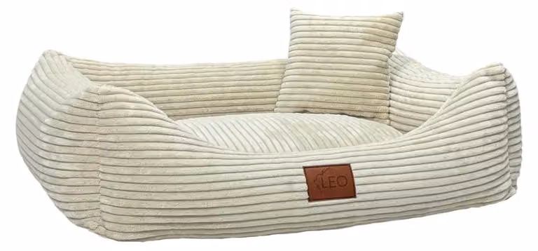 Cuccia per cani in velluto a coste, con coperta lavabile, adatta a cani di piccola, media e grande taglia (beige, taglia XL 115x90)