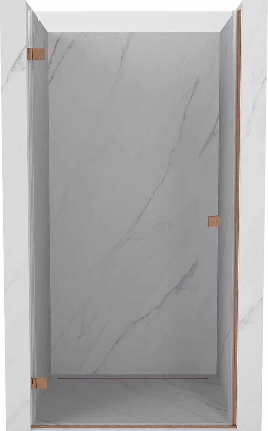 Mexen Lunar-B porta doccia a battente sinistra 85 cm, trasparente, rame spazzolato - 832-085-000-65-00-L
