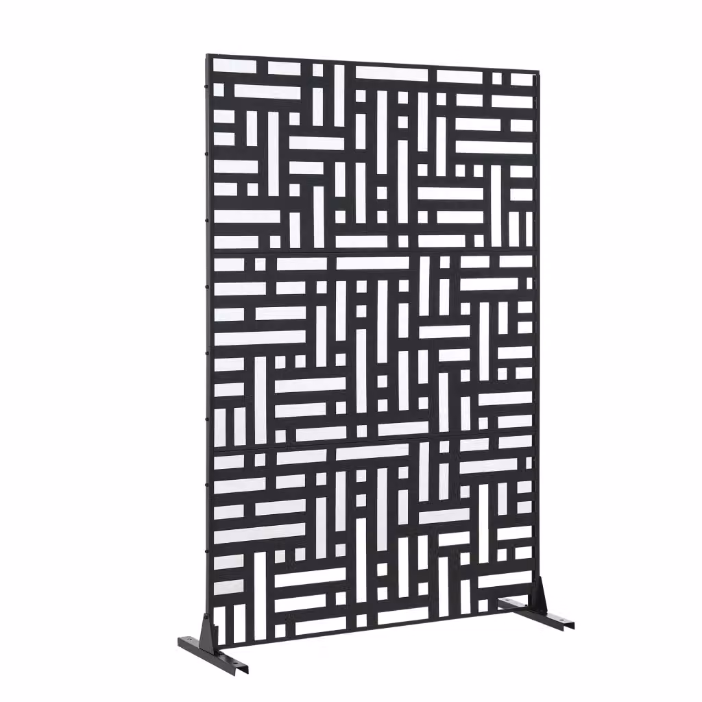 Pannello Divisorio Bernalda casa.pro in Acciaio Traforato Nero H: 180 cm, L: 120 cm, P: 40 cm – 2