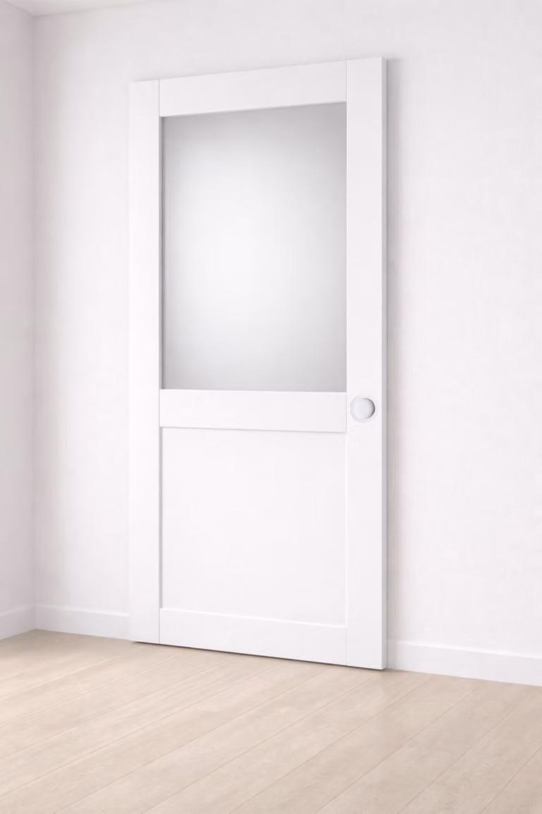 Porta scorrevole Athena bianca H204 x L93 cm, gusci bianchi Gd Menuiseries