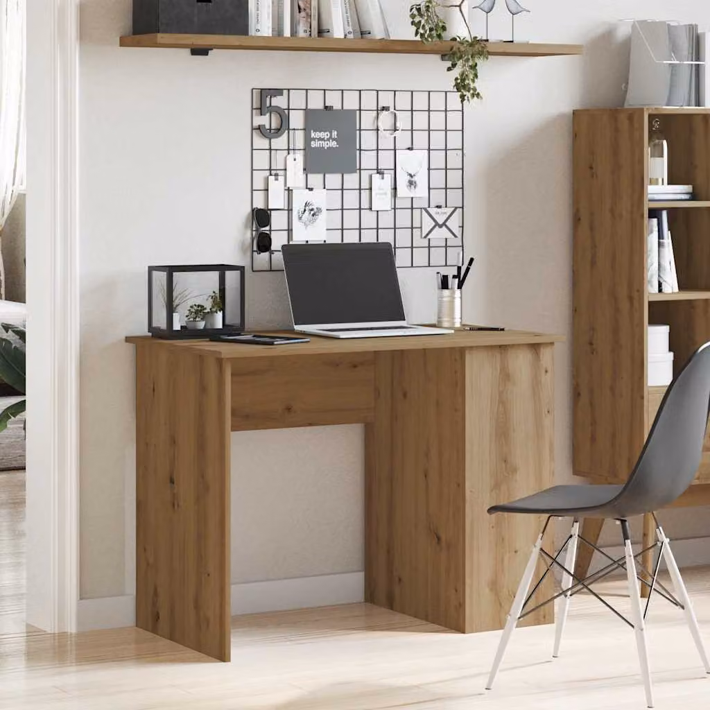 Scrivania da ufficio vidaXL in legno color rovere marrone, L 100 x P 55 x H 75 cm