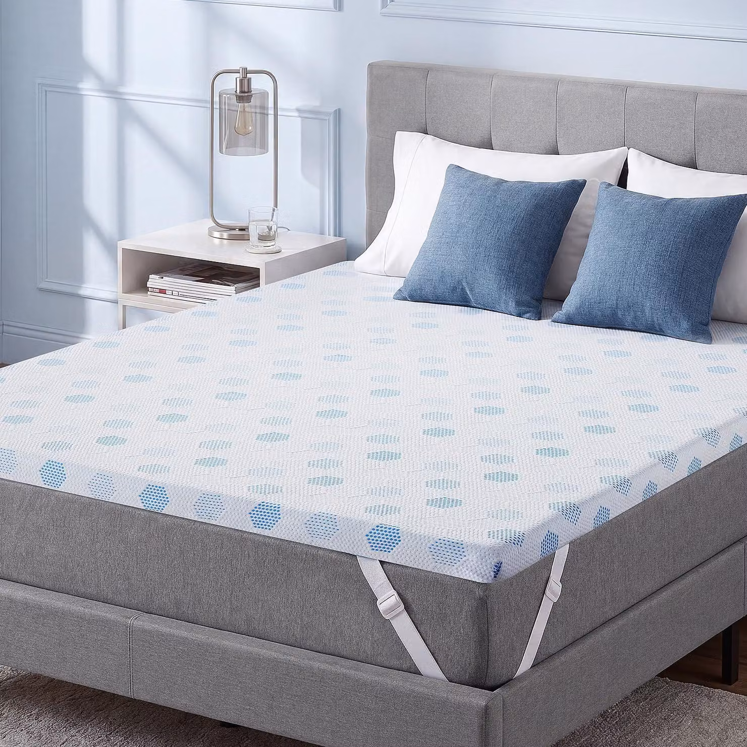 Topper per materasso 90x200 cm, 7 cm di spessore, in memory foam traspirante