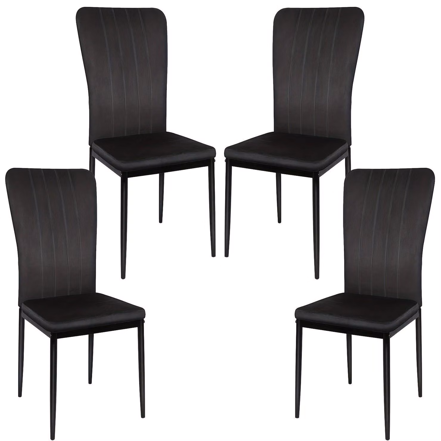 Set di 4 sedie da pranzo in stile scandinavo - Sedie a conca in velluto con schienale imbottito e capitonné