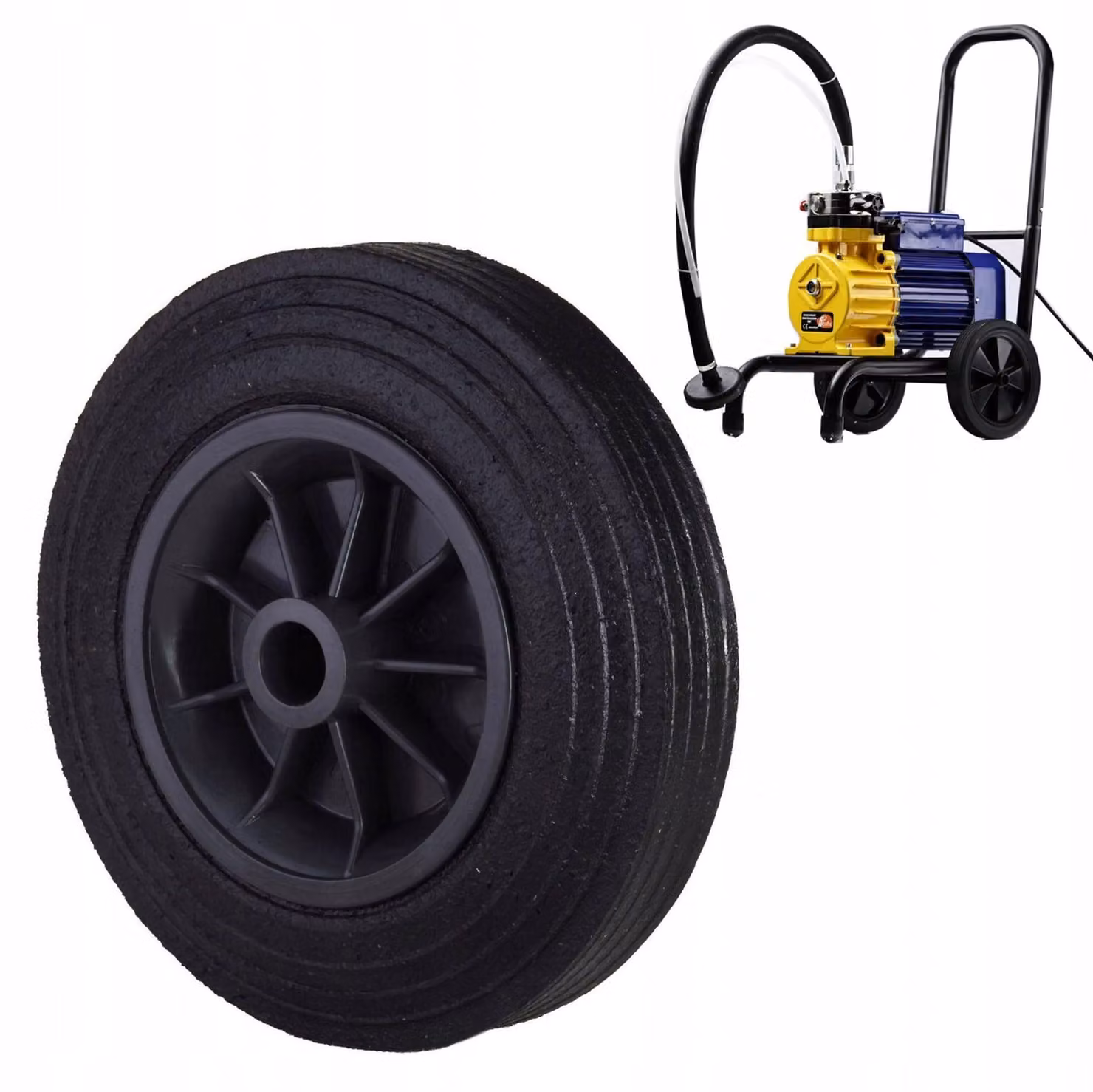 Rosfix Ruota con Pneumatico – Per Spruzzatori di Vernice Strong Storm SS02 – BSH01 | Antiurto e Resistente Alle Intemperie | Ergonomico e Durevole