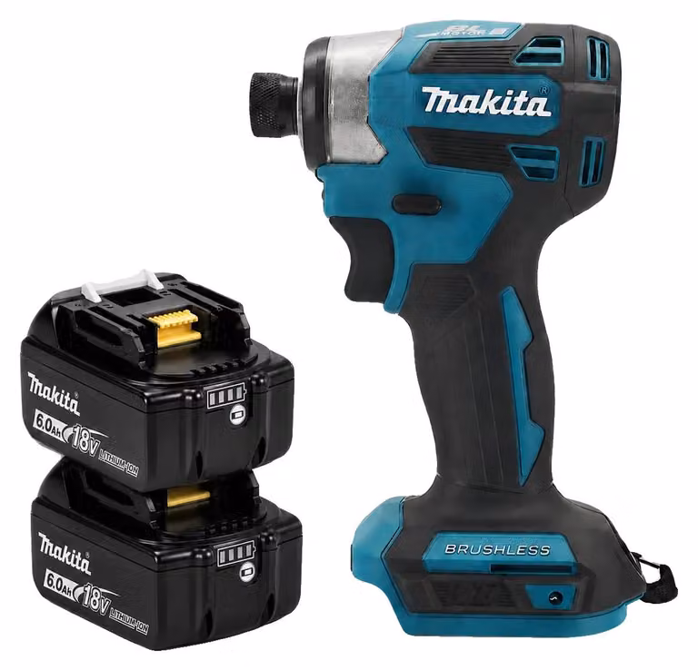 Trapano avvitatore a percussione, coppia di 180 Nm, motore brushless, 2 batterie e set di accessori