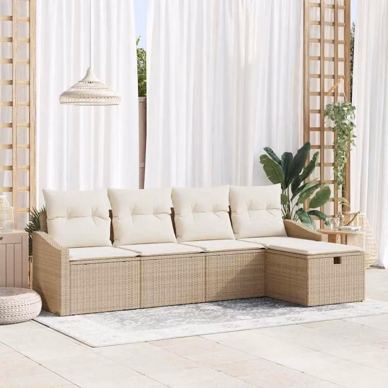 Maison Exclusive - Set di divani da esterno, 6 pezzi, in rattan sintetico