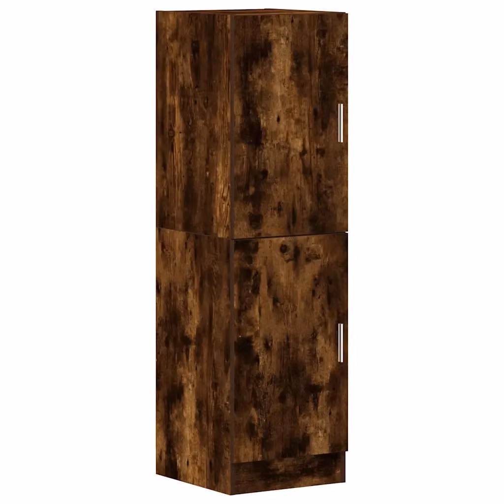 Mobiletto da cucina Design Mania in legno Rovere Fumo marrone con ante a battente e ripiani interni L/P/H: 38 x 41,5 x 131,5 cm – 2