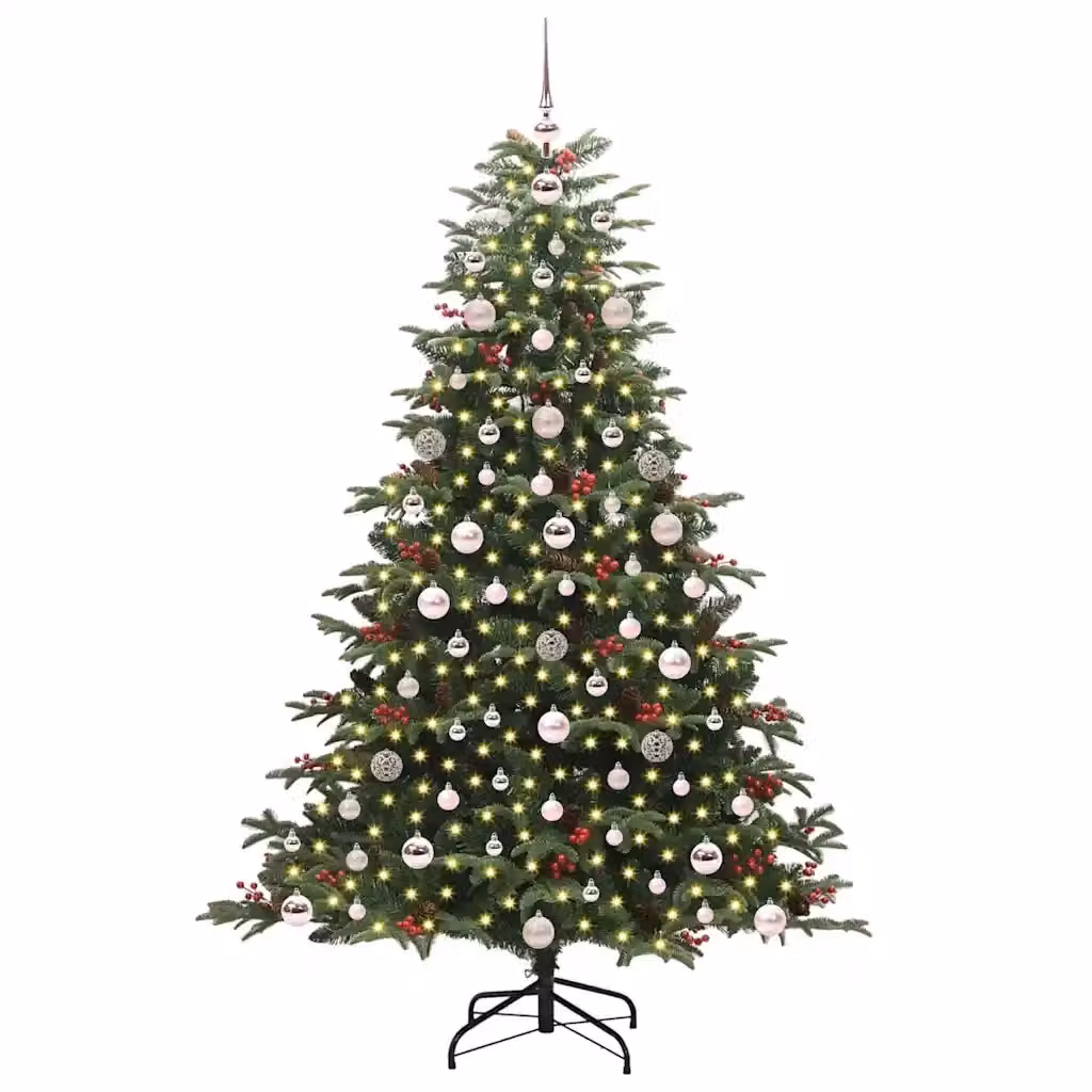 Albero di Natale artificiale verde vidaXL con 300 LED luce bianca calda, Altezza: 180 cm – 2