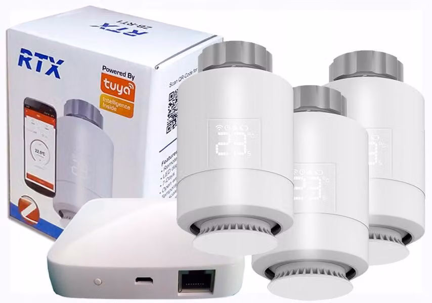 3x Kopf-Thermostat + ZigBee LAN-Gateway TUYA SET3