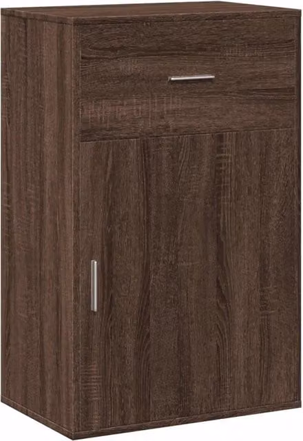 Mobile contenitore moderno in rovere marrone con finitura opaca, L: 56,5 cm, P: 39 cm, H: 90 cm