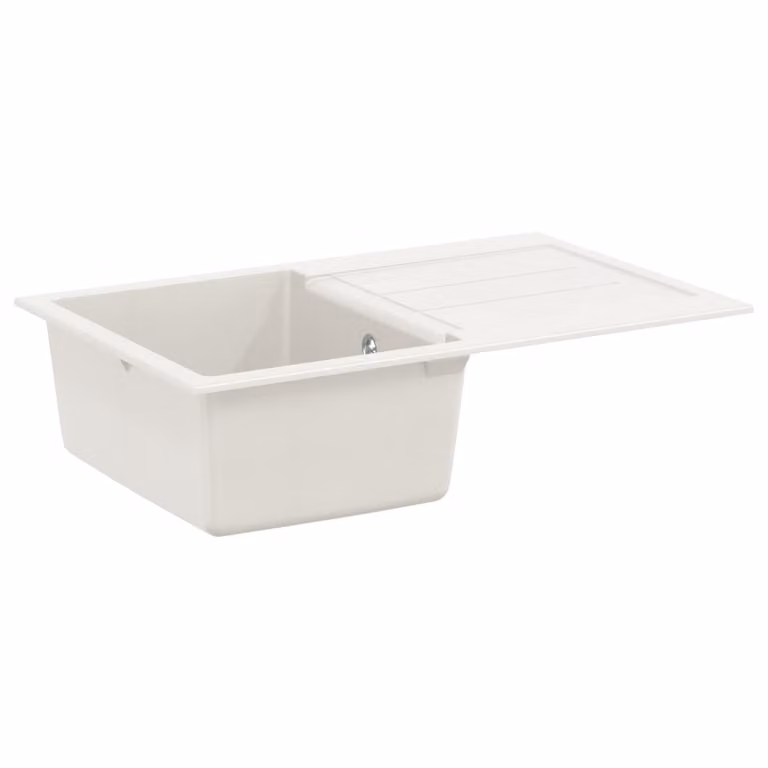 Lavello vidaXL Bianco in Quarzo e Resina L: 78 cm, P: 50 cm