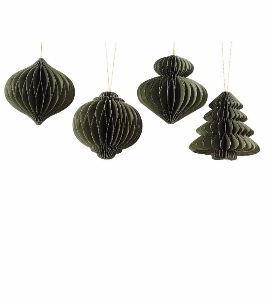 Decoris Addobbo Natalizio in Carta - Verde - 8 cm