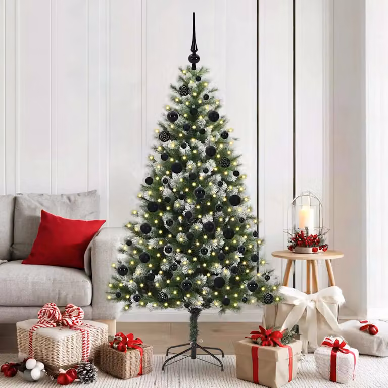 Albero di Natale artificiale vidaXL verde e bianco con neve imbiancata H: 180 cm, L: 102 cm, P: 102 cm