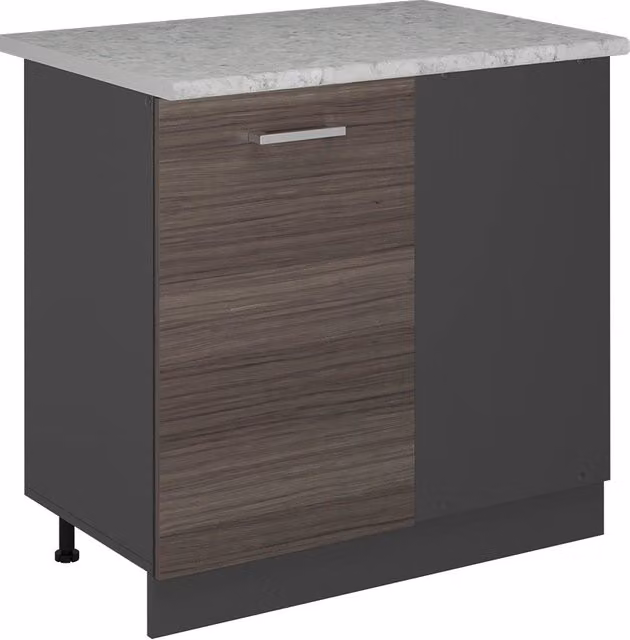 Mobile ad angolo cucina R-Line Grigio nobile/Antracite 86 cm PL Marmo Vicco