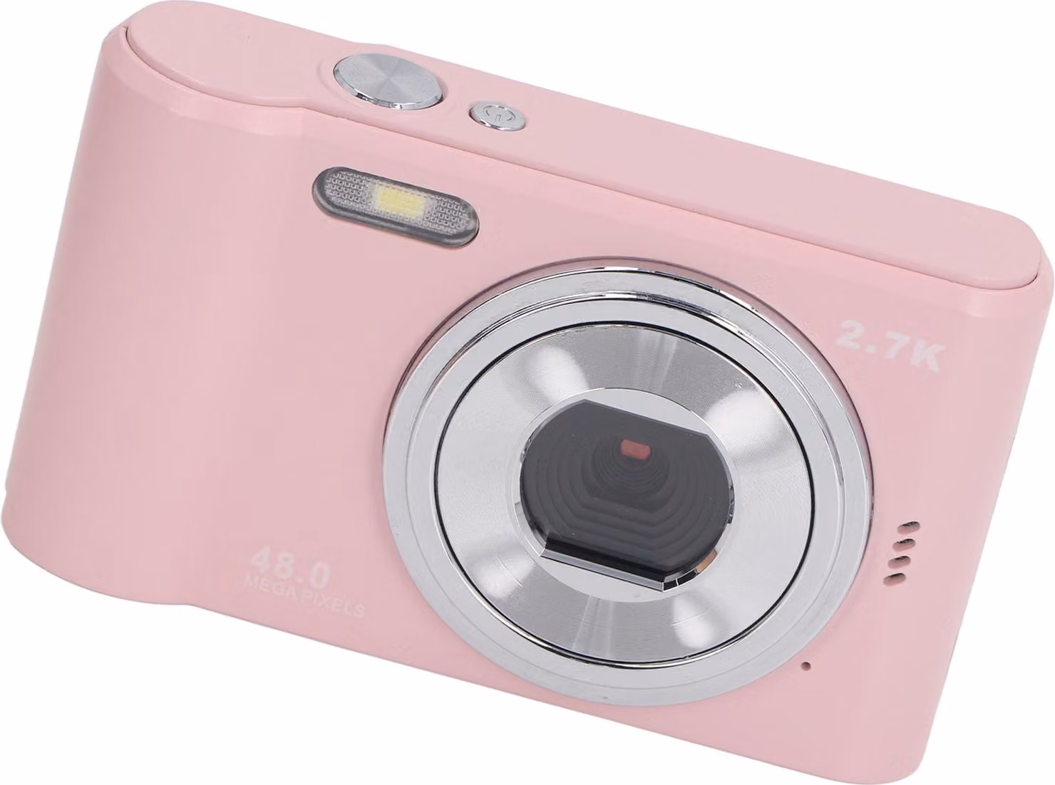 Videocamera digitale HD 1080P per bambini, schermo IPS da 2,4 pollici, autofocus da 44 MP, ricaricabile, vlogging con flash, rosa