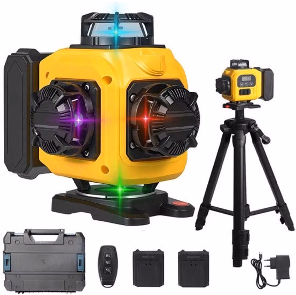 Livella laser - 4D - 16 linee - Rotazione a 360 gradi - Batteria da 8000 mAh - Disponibile in diversi colori