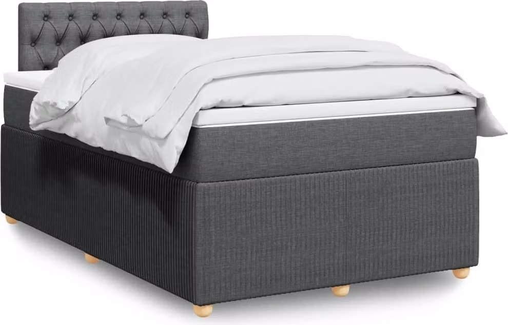 Maison Exclusive - Letto boxspring con materasso grigio scuro 120x200 cm tessuto