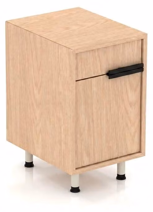 Comodino moderno in legno beige, stile elegante