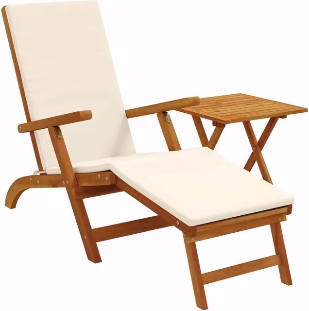 Lettino Prendisole | Sdraio da giardino | Lettino da sole reclinabile e pieghevole 2 pz Bianco Crema