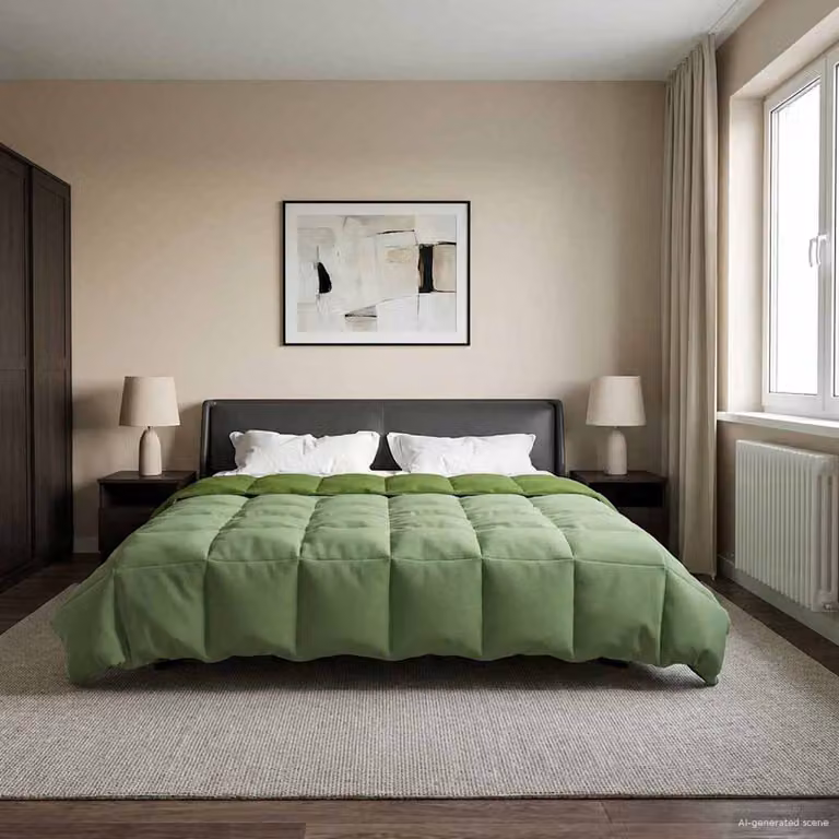 Piumone Completo Annuale 4 Stagioni vidaXL in Microfibra Reversibile e Traspirante, Verde, 200 x 220 cm