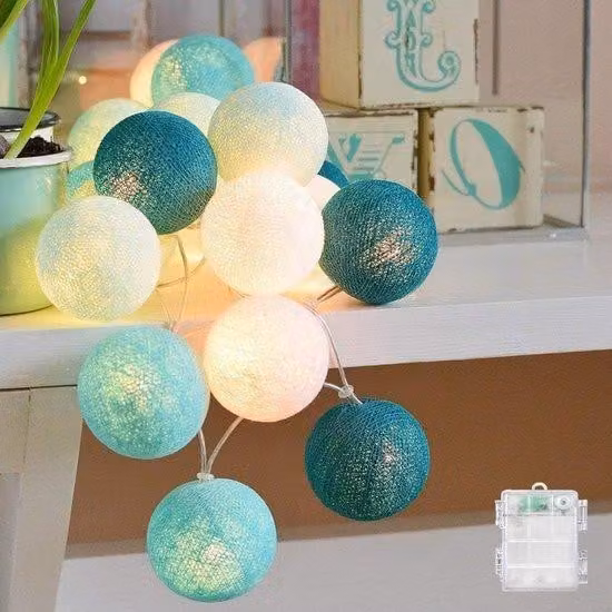 Ghirlande luminose a LED per la cameretta dei bambini, il giardino e il balcone - 20 luci LED, lunghezza 38 m, in plastica.